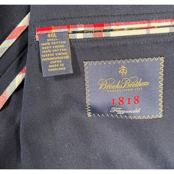 Brooks Brothers 1818 Fitzgerald Blazer 46L Navy Academia - Picture 10 of 10